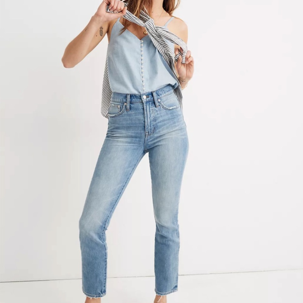 MADEWELL The Perfect Vintage Jean- Heart Patch Edition, 26 inch inseam,Size 30